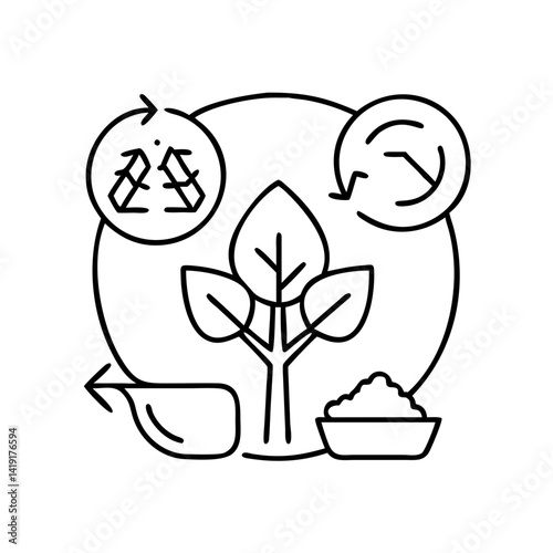 biodegradable icon, biodegradable line art - simple line art of biodegradable, perfect for biodegradable logos and icons