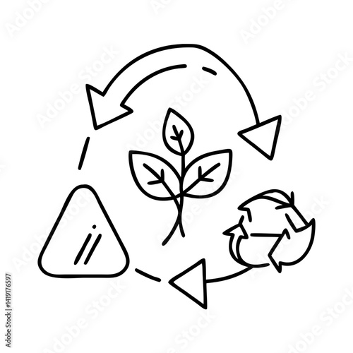 biodegradable icon, biodegradable line art - simple line art of biodegradable, perfect for biodegradable logos and icons