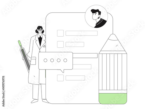 Medical characters fighting the epidemic flat vector concept operation hand drawn illustration
