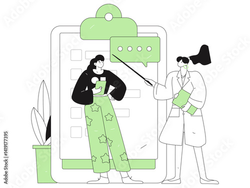 Medical characters fighting the epidemic flat vector concept operation hand drawn illustration
