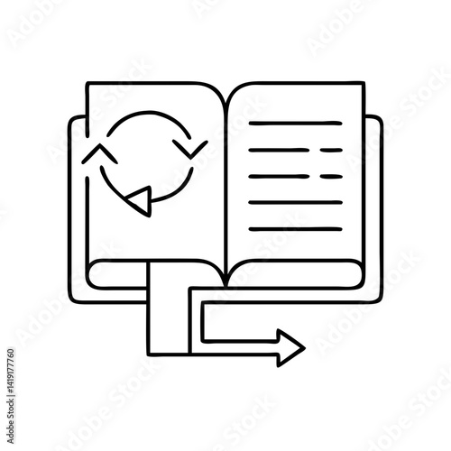 book exchange icon, book exchange line art - simple line art of book exchange, perfect for book exchange logos and icons