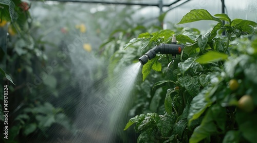Precision watering system with adjustable nozzles for different crops