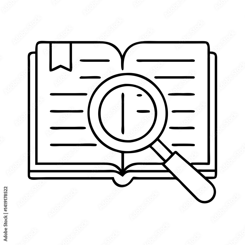 book with a magnifying glass icon, book with a magnifying glass line art - simple line art of book with a magnifying glass, perfect for book with a magnifying glass logos and icons book with a magnifying glass icon, book with a magnifying glass line art - simple line art of book with a magnifying glass, perfect for book with a magnifying glass logos and icons