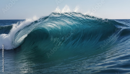 Powerful ocean wave, turquoise, perfect curl