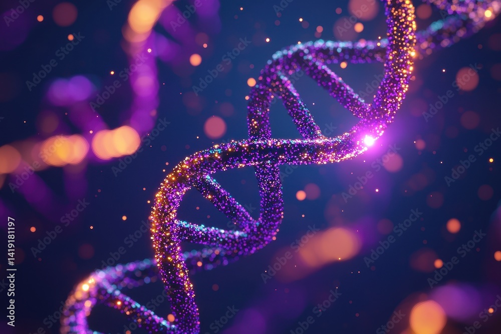 Abstract Digital Representation of DNA Helix in Vibrant Colors Abstract Digital Representation of DNA Helix in Vibrant Colors