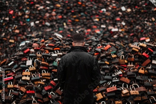 Alone amidst a mountain of love locks