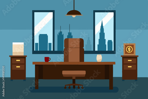 vector illustration of modern office interior