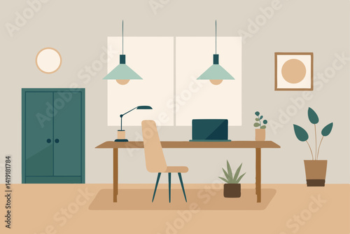 living room interior with a table
