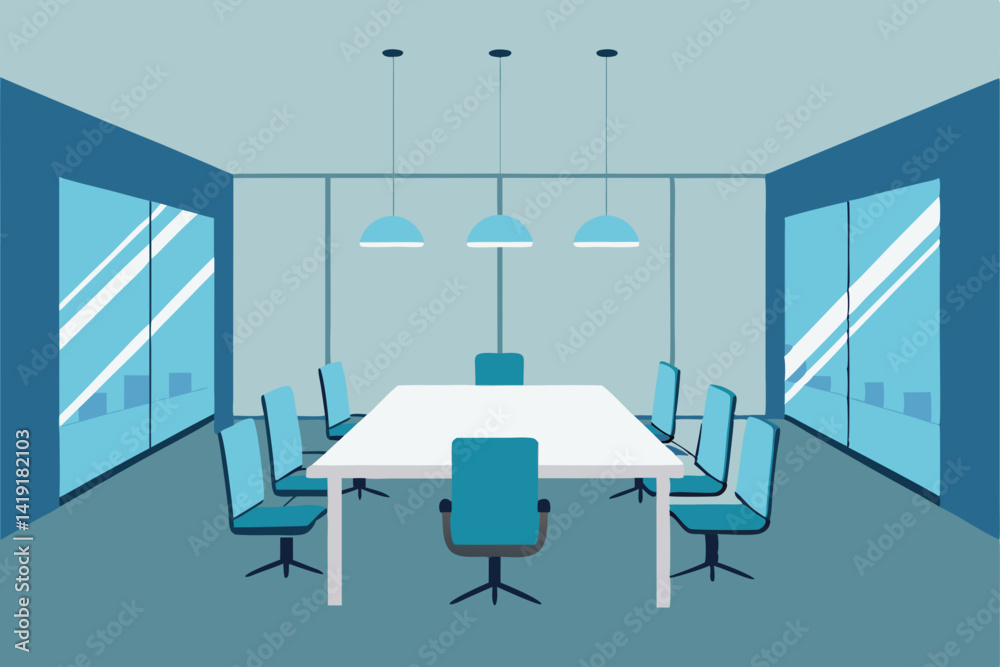 modern office interior with desk