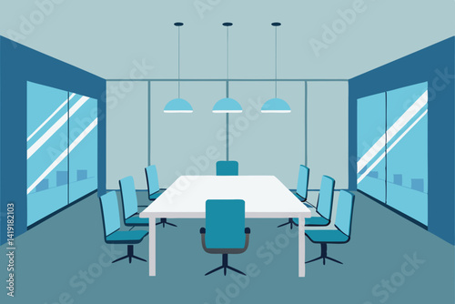 modern office interior with desk