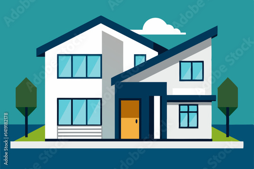 vector illustration of a modern house