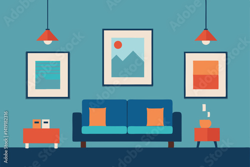 living room interior with furniture