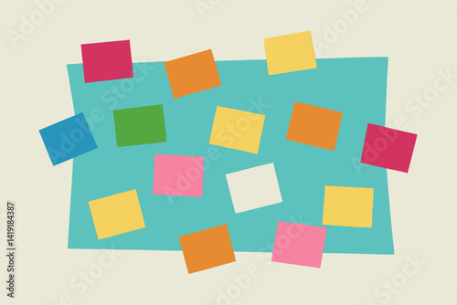 colorful sticky notes on white background