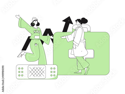 Medical characters fighting the epidemic flat vector concept operation hand drawn illustration
