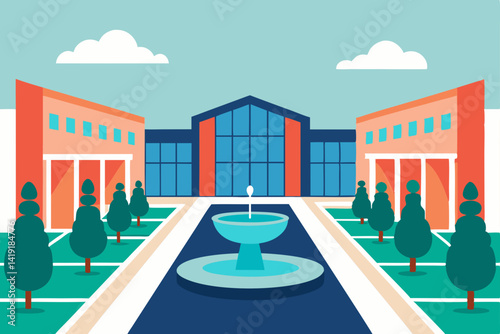 vector illustration of a modern building