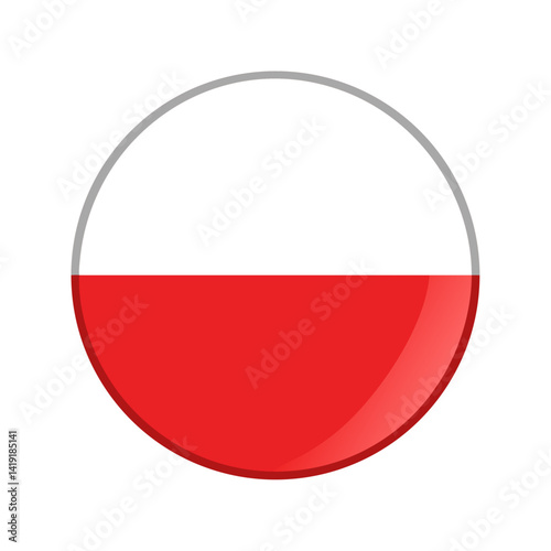 Free Download Polish flag circle icon in minimal vector style - GFXLoad