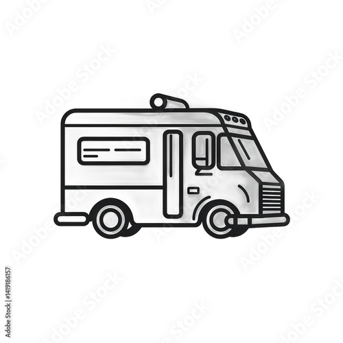 Wallpaper Mural A sleek black food truck parked on a city street, surrounded by vibrant urban scenery, serving delicious meals to eager customers , isolated on white or transparent png Torontodigital.ca