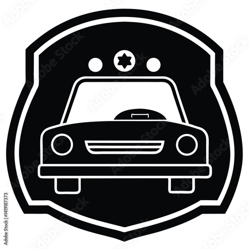 isolated police vehicle dashboard on white backgro