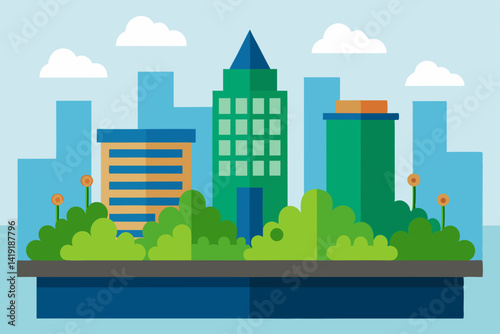 city landscape with city