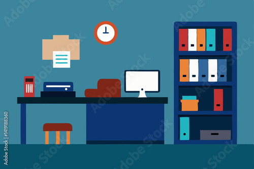 vector illustration of office furniture