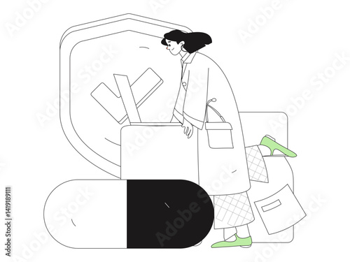 Medical characters fighting the epidemic flat vector concept operation hand drawn illustration
