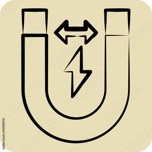 Icon Magnetism. related to Bioengineering symbol. hand drawn style