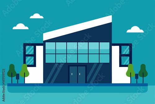 illustration of a modern office building