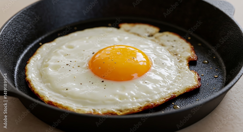 Fried Egg in Cast Iron Pan Fried Egg in Cast Iron Pan