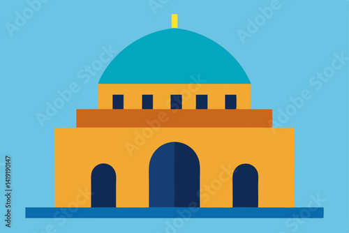 mosque and minaret vector illustration