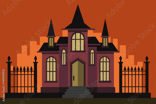vector illustration of an old castle