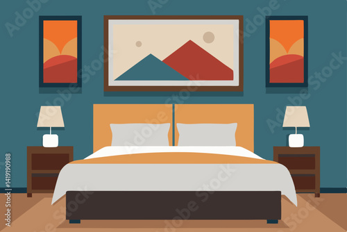 bedroom with bed and pillows