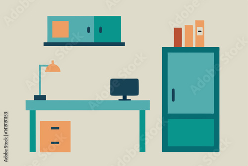 vector illustration of a modern office