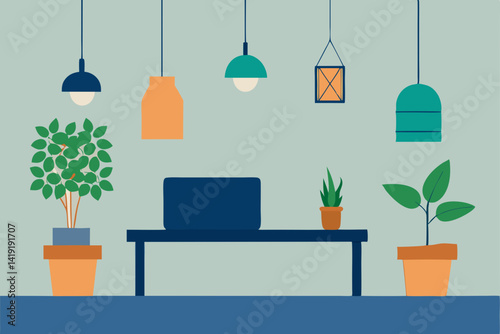 interior design of living room with flowers