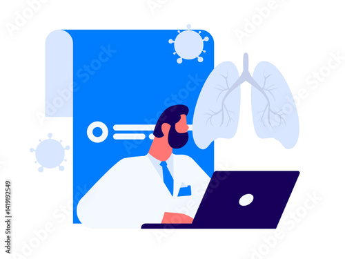 Medical characters fighting the epidemic flat vector concept operation hand drawn illustration

