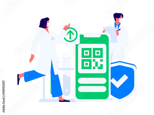 Medical characters fighting the epidemic flat vector concept operation hand drawn illustration
