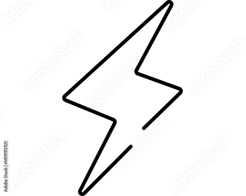 a black lightning bolt icon on a transparent background