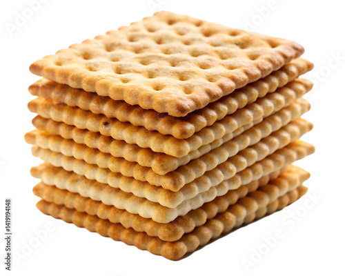 Crispy Crackers Stacked Delicious Snack Golden Brown Bakery Treat