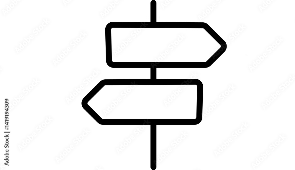 A black sign pointing in two different directions A black sign pointing in two different directions