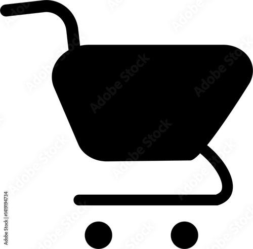 Black shopping cart icon