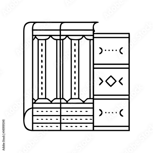 classics in leather binding icon, classics in leather binding line art - simple line art of classics in leather binding, perfect for classics in leather binding logos and icons