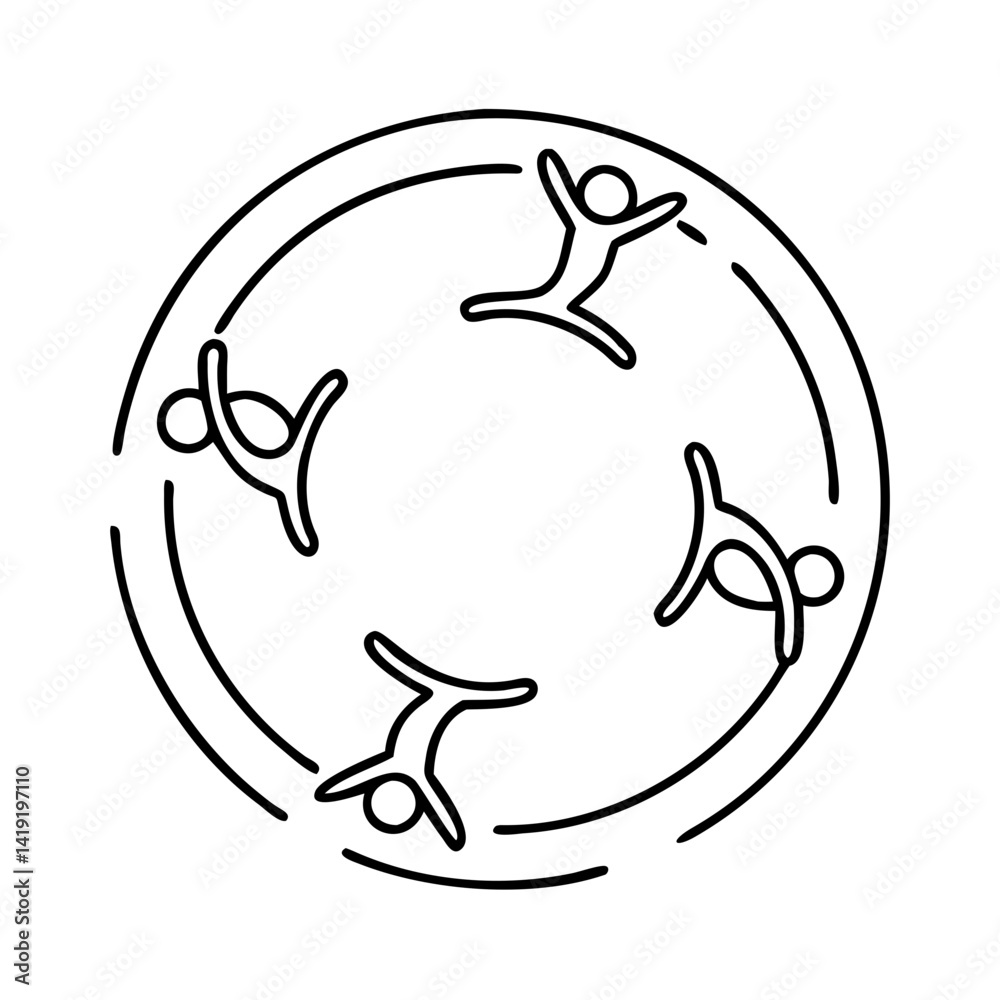 dance circle icon, dance circle line art - simple line art of dance circle, perfect for dance circle logos and icons dance circle icon, dance circle line art - simple line art of dance circle, perfect for dance circle logos and icons