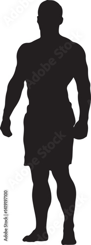 bodybuilders Posing muscular men vector silhouette