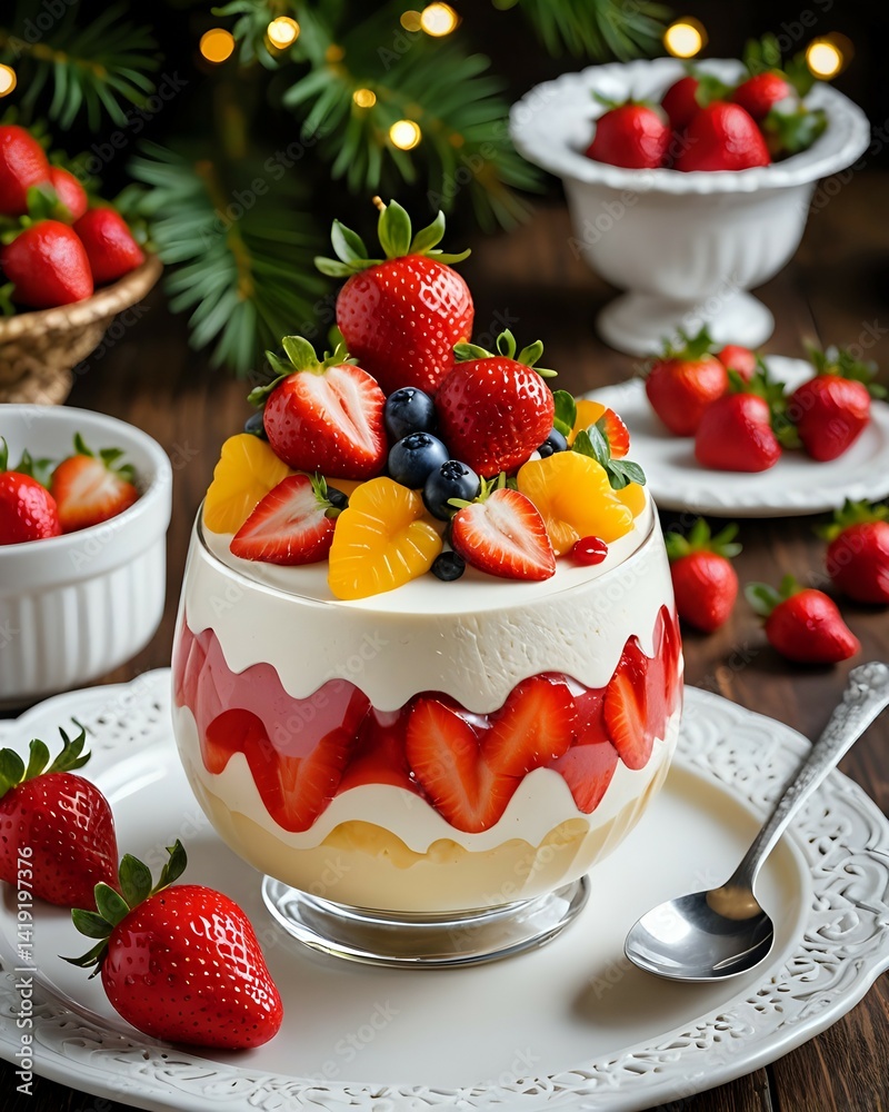 dessert with strawberries dessert with strawberries