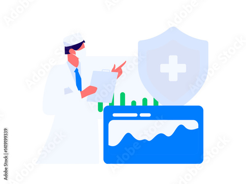 Medical characters fighting the epidemic flat vector concept operation hand drawn illustration
