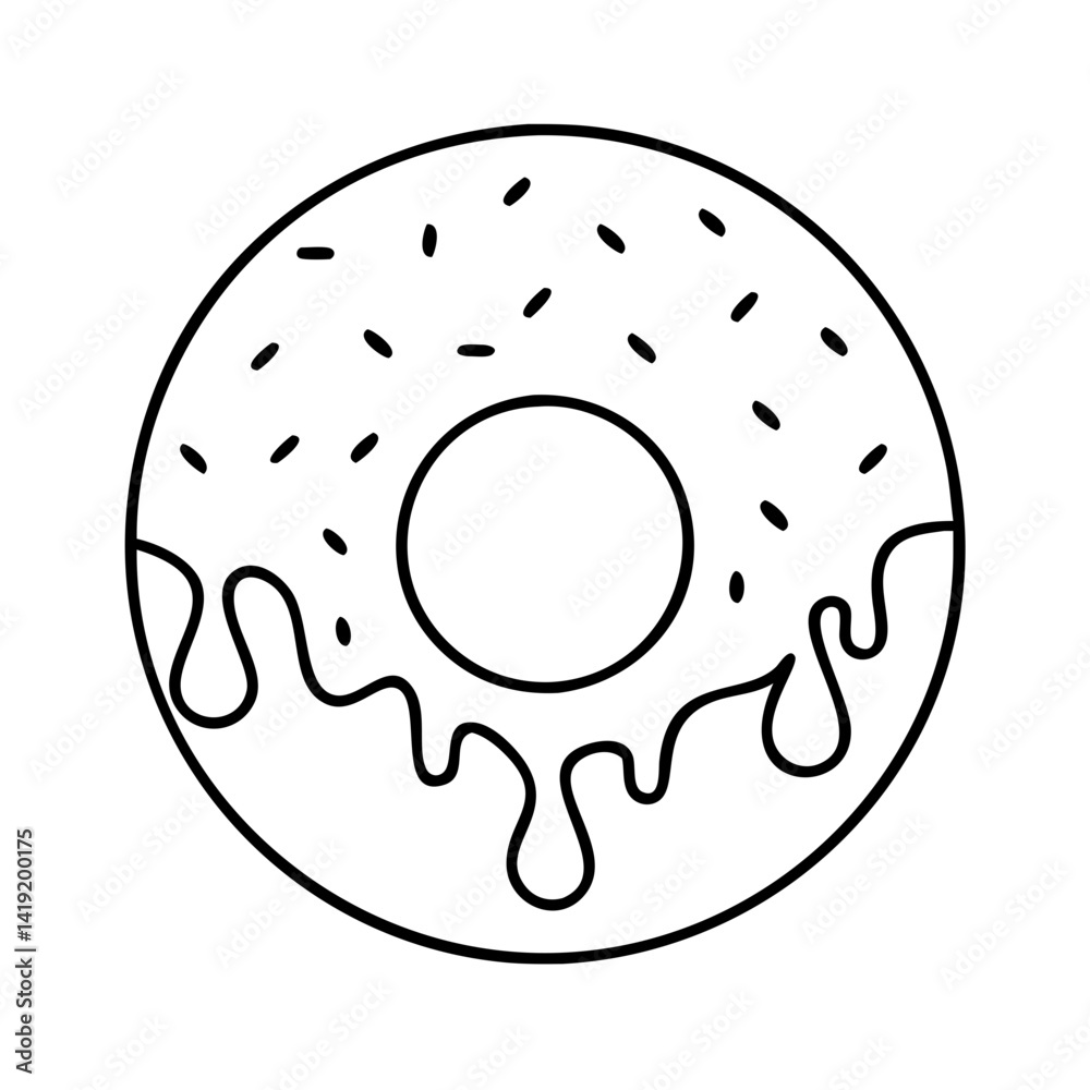 doughnut with icing drizzle icon, doughnut with icing drizzle line art - simple line art of doughnut with icing drizzle, perfect for doughnut with icing drizzle logos and icons doughnut with icing drizzle icon, doughnut with icing drizzle line art - simple line art of doughnut with icing drizzle, perfect for doughnut with icing drizzle logos and icons