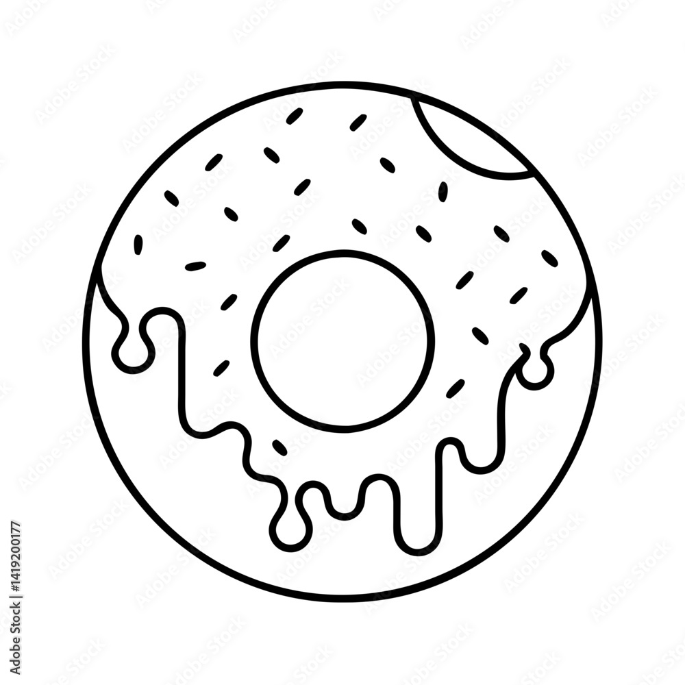 doughnut with icing drizzle icon, doughnut with icing drizzle line art - simple line art of doughnut with icing drizzle, perfect for doughnut with icing drizzle logos and icons doughnut with icing drizzle icon, doughnut with icing drizzle line art - simple line art of doughnut with icing drizzle, perfect for doughnut with icing drizzle logos and icons