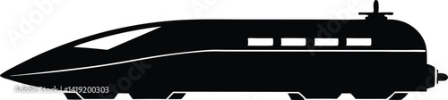 High speed train silhouette,Bullet train flat vector illustration