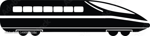 High speed train silhouette,Bullet train flat vector illustration
