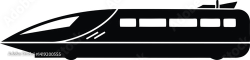 High speed train silhouette,Bullet train flat vector illustration
