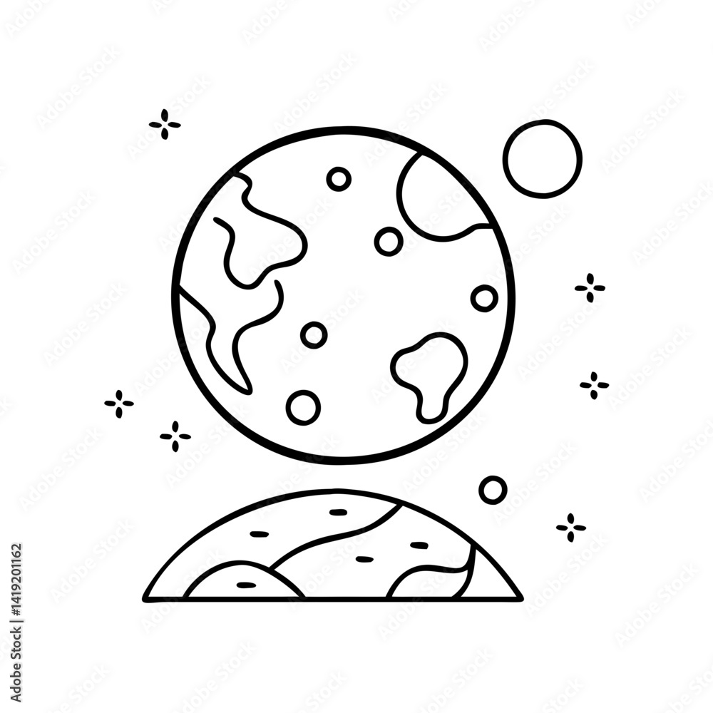 earthrise icon, earthrise line art - simple line art of earthrise, perfect for earthrise logos and icons earthrise icon, earthrise line art - simple line art of earthrise, perfect for earthrise logos and icons